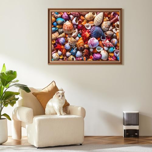 TangComplete Colorful Conch 1000-Piece Jigsaw for Adults – 70x50cm Finished Size, with Poster
