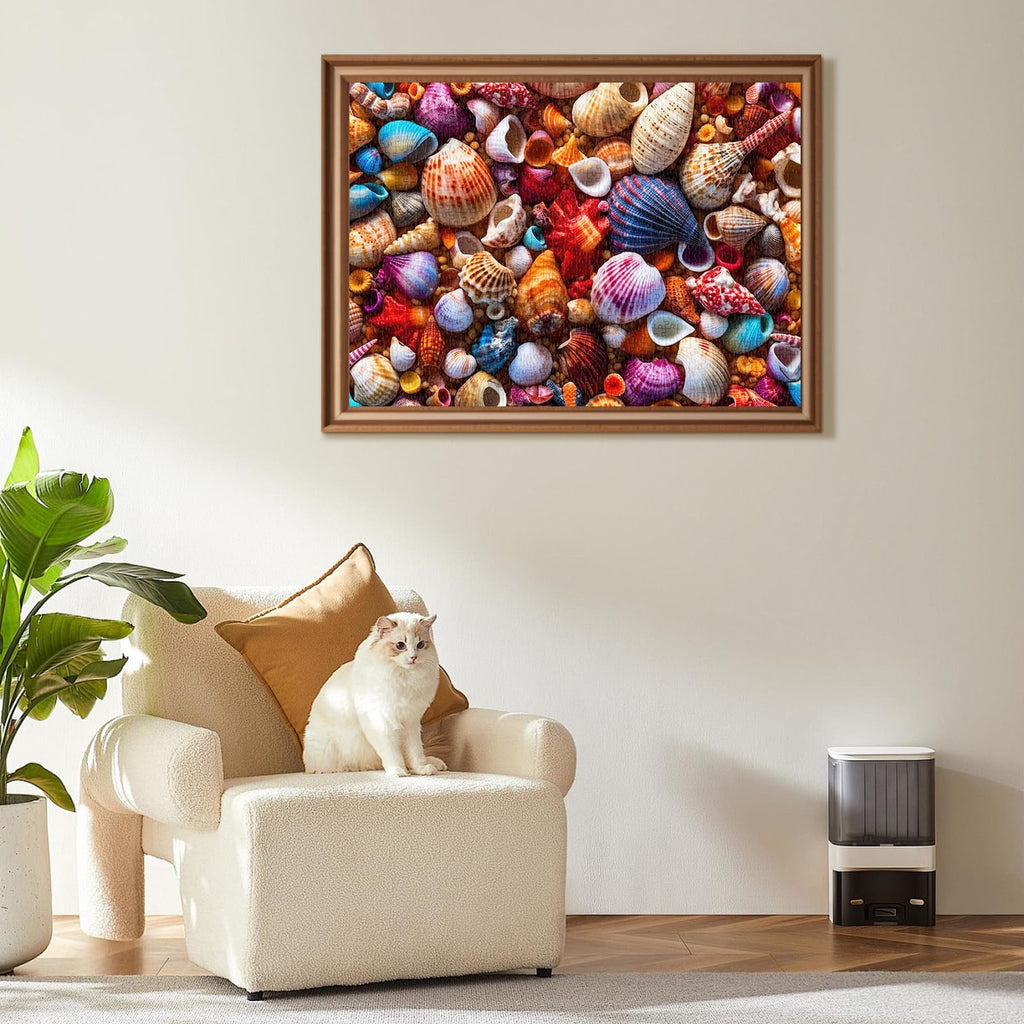 TangComplete Colorful Conch 1000-Piece Jigsaw for Adults – 70x50cm Finished Size, with Poster