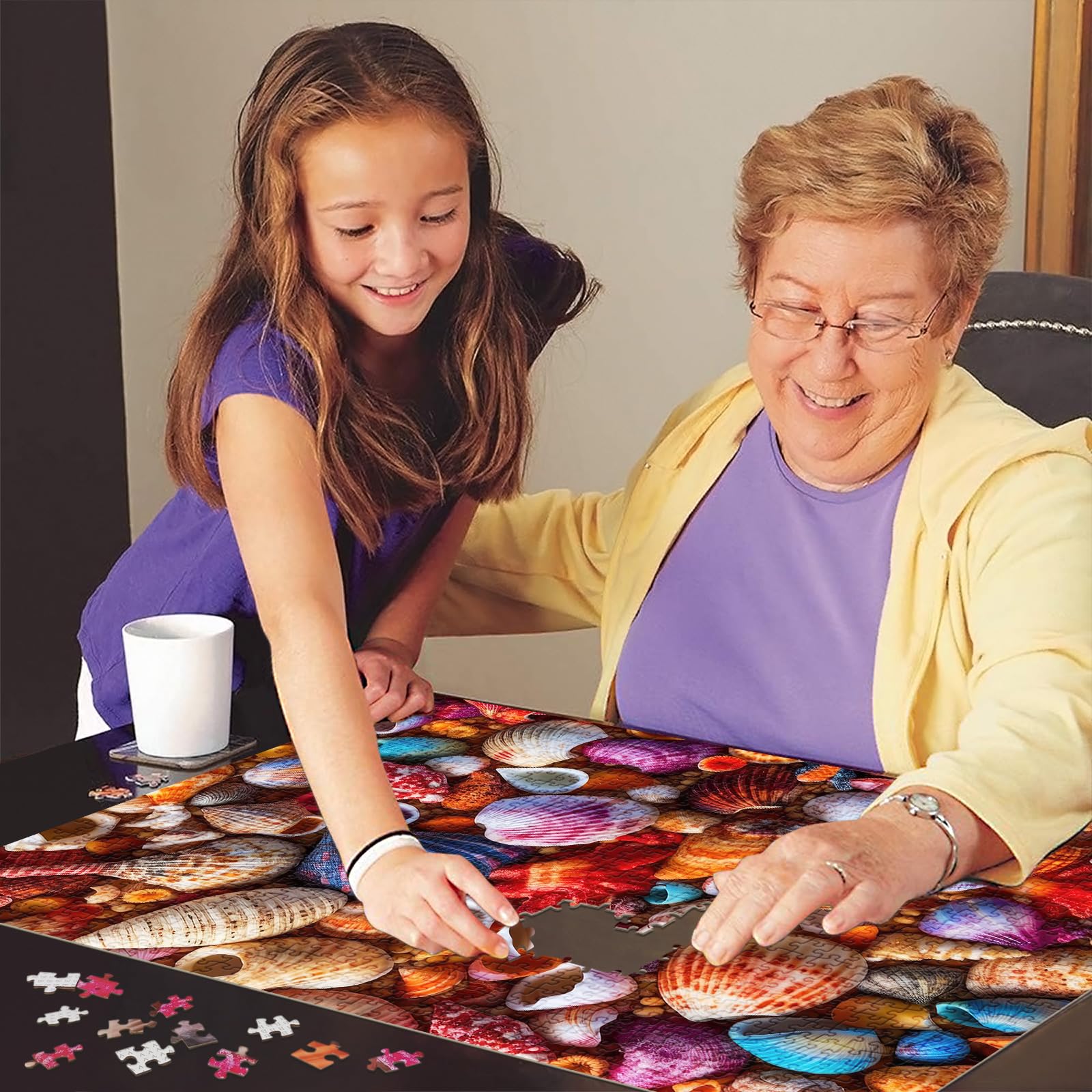 TangComplete Colorful Conch 1000-Piece Jigsaw for Adults – 70x50cm Finished Size, with Poster