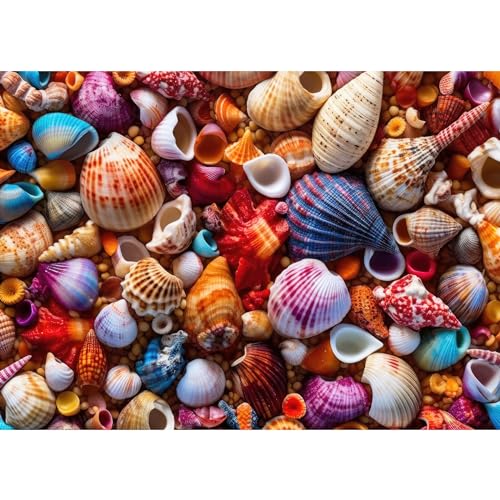 TangComplete Colorful Conch 1000-Piece Jigsaw for Adults – 70x50cm Finished Size, with Poster