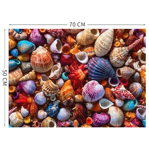 TangComplete Colorful Conch 1000-Piece Jigsaw for Adults – 70x50cm Finished Size, with Poster