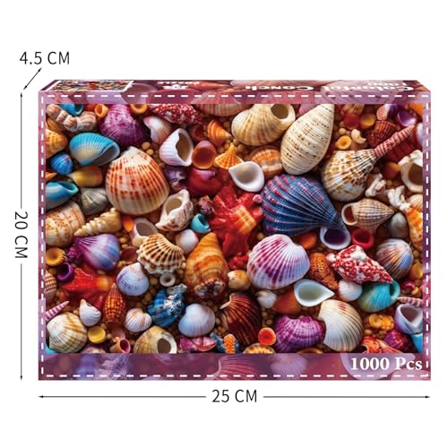TangComplete Colorful Conch 1000-Piece Jigsaw for Adults – 70x50cm Finished Size, with Poster