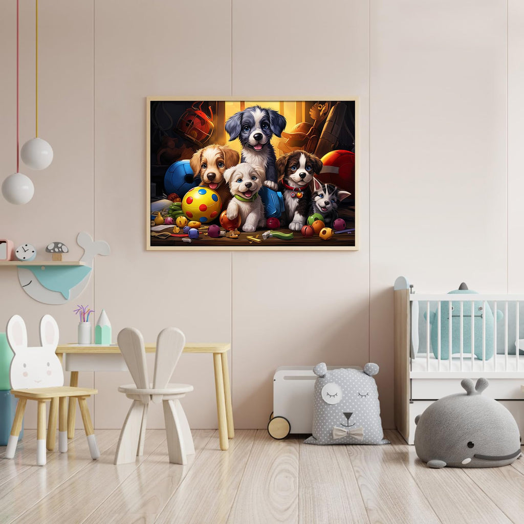TangMosaic 1000 Piece Funny Dog Jigsaw Puzzle for Adults – 27.56" x 19.69" Finished Size, No Dust, Letter-Coded Backs