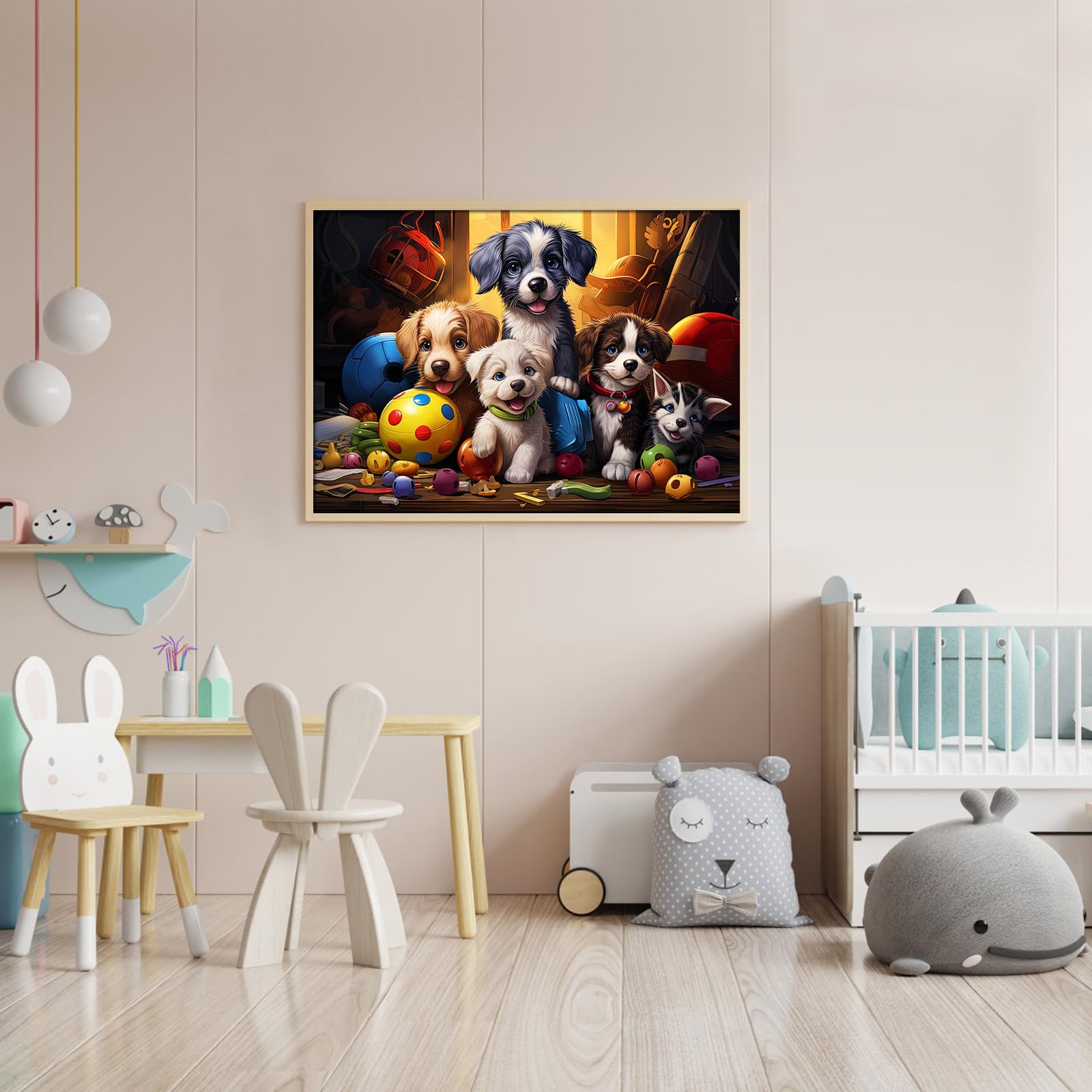 TangMosaic 1000 Piece Funny Dog Jigsaw Puzzle for Adults – 27.56" x 19.69" Finished Size, No Dust, Letter-Coded Backs