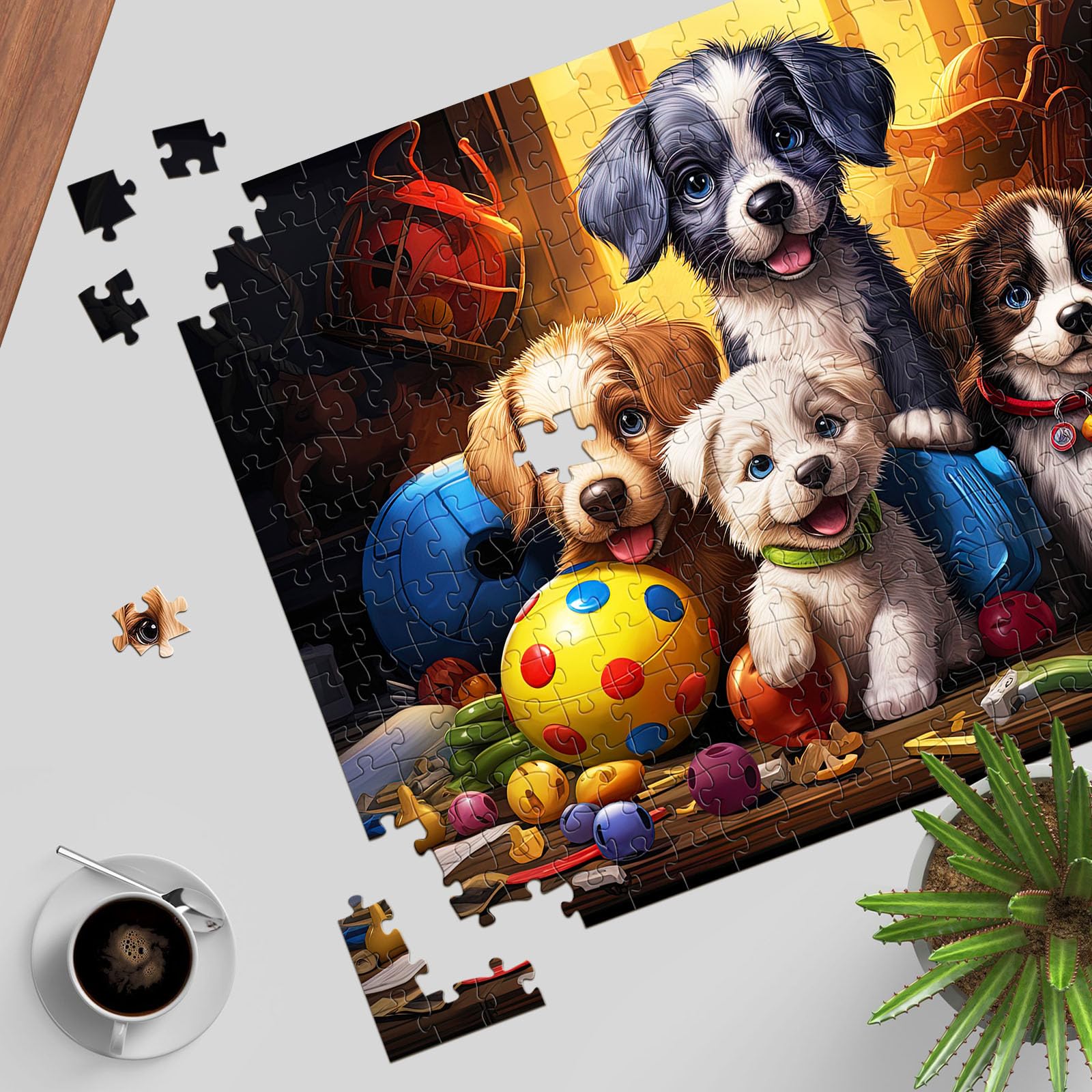 TangMosaic 1000 Piece Funny Dog Jigsaw Puzzle for Adults – 27.56" x 19.69" Finished Size, No Dust, Letter-Coded Backs