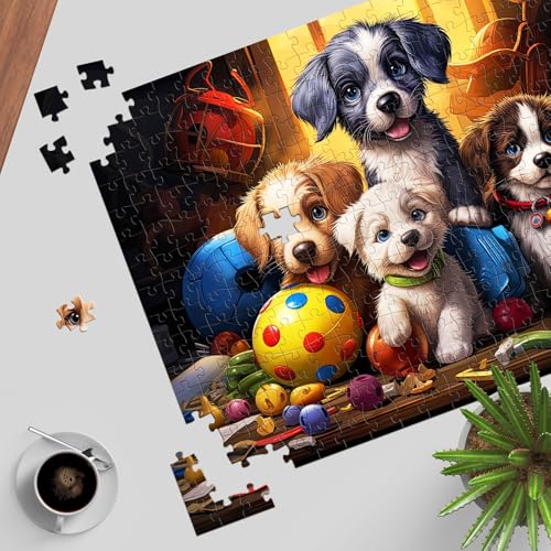 TangMosaic 1000 Piece Funny Dog Jigsaw Puzzle for Adults – 27.56" x 19.69" Finished Size, No Dust, Letter-Coded Backs