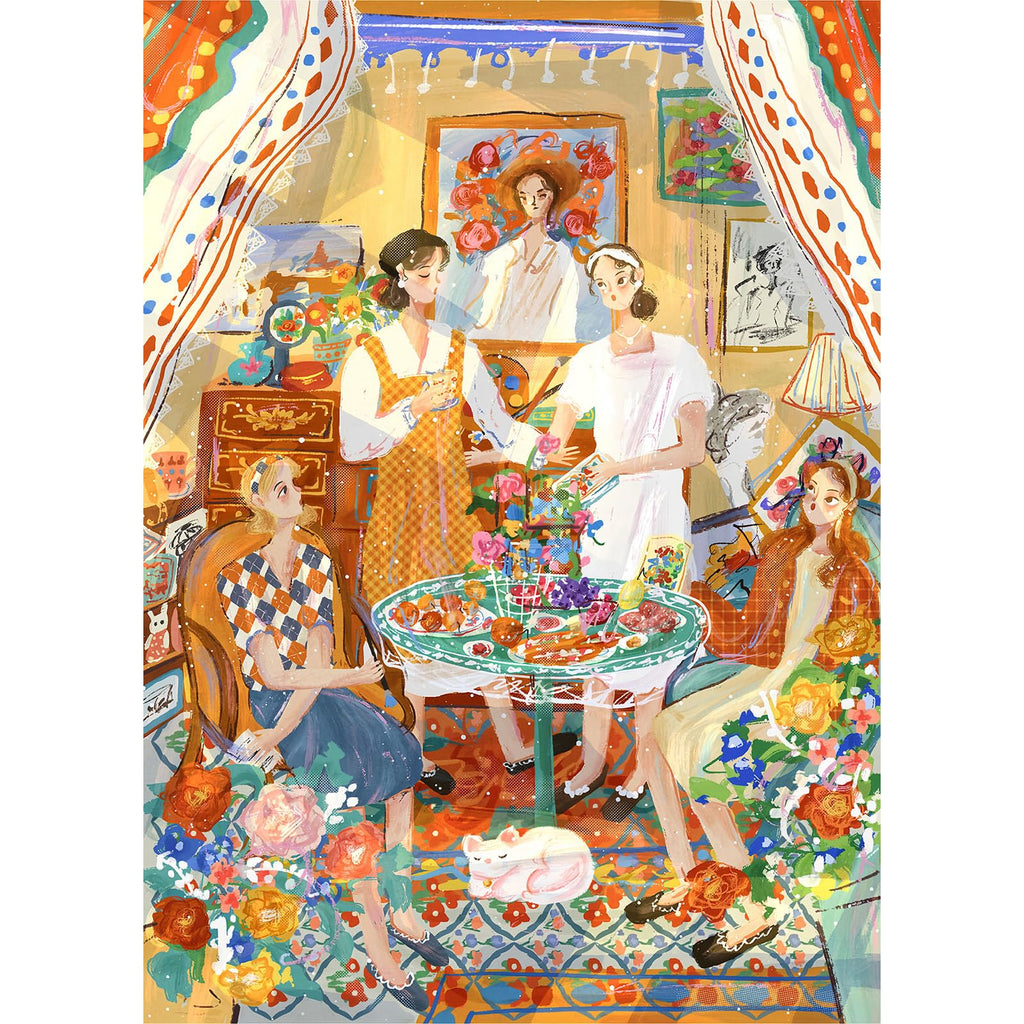 TangMosaic 500 Piece Jigsaw Puzzle – Northern Lights Cottage Scene, Interlocking Pieces with Matte Finish