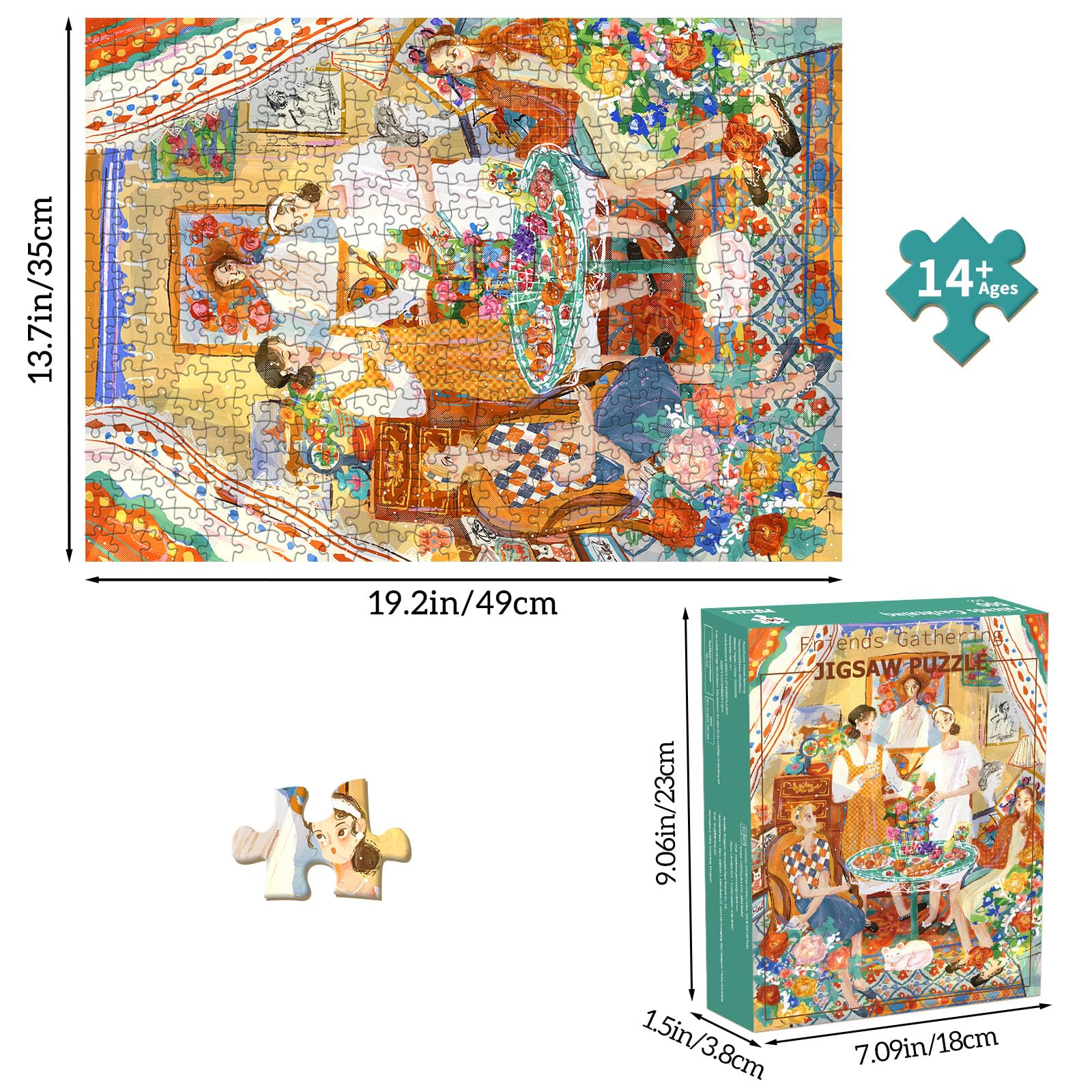 TangMosaic 500 Piece Jigsaw Puzzle – Northern Lights Cottage Scene, Interlocking Pieces with Matte Finish