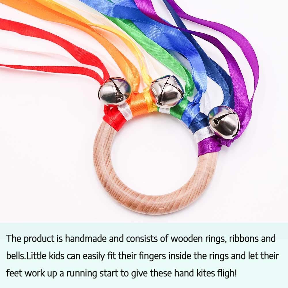 TANOFAR Ribbon Hand Kite – Wooden Sensory Toy for Babies and Toddlers