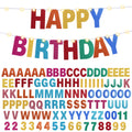 TaoBary 112-Piece DIY Glitter Letter Banner Kit – Customizable Rainbow Letters and Numbers for Parties