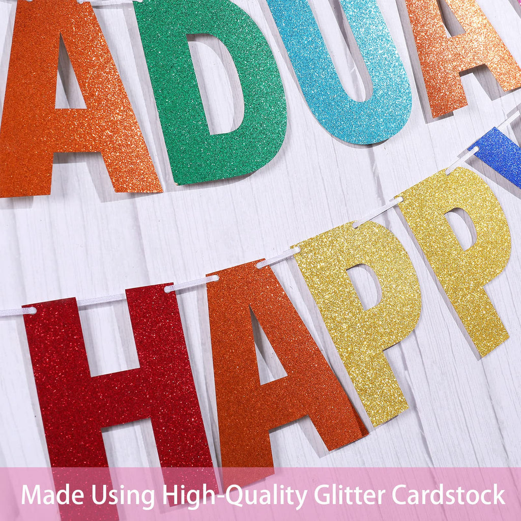 TaoBary 112-Piece DIY Glitter Letter Banner Kit – Customizable Rainbow Letters and Numbers for Parties
