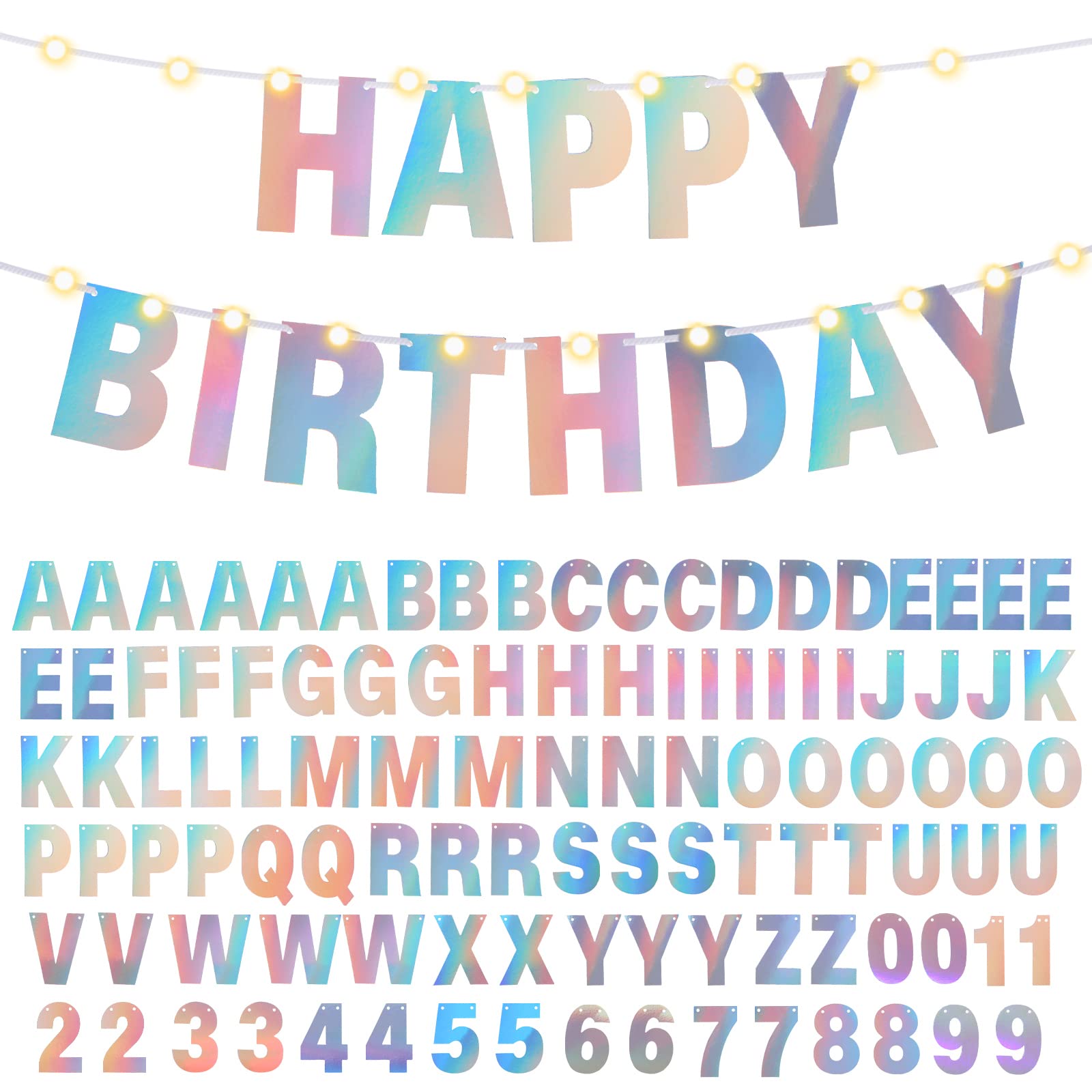 TaoBary 112-Piece Glitter DIY Banner Letter Kit - Holographic Customizable Party Decor