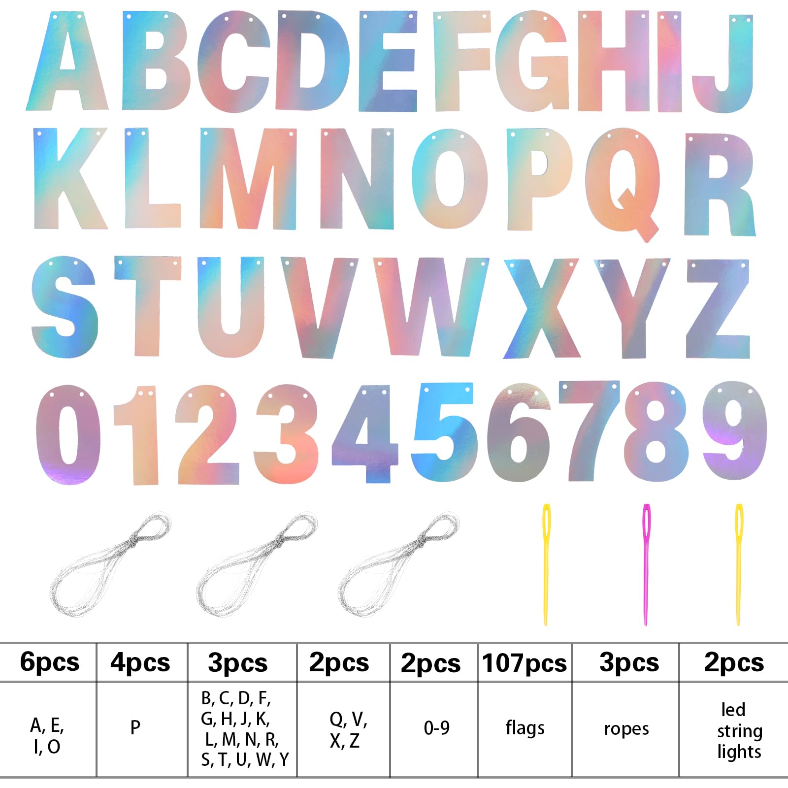 TaoBary 112-Piece Glitter DIY Banner Letter Kit - Holographic Customizable Party Decor
