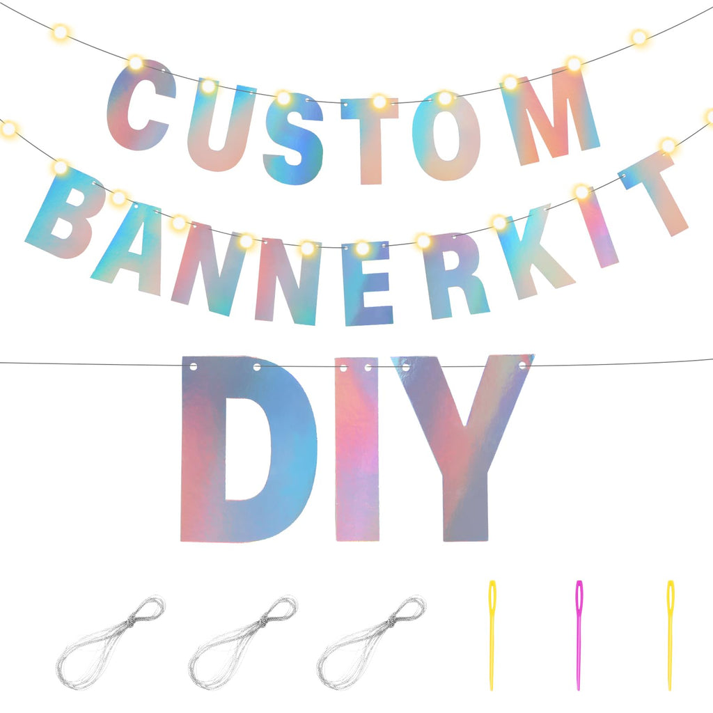 TaoBary 112-Piece Glitter DIY Banner Letter Kit - Holographic Customizable Party Decor