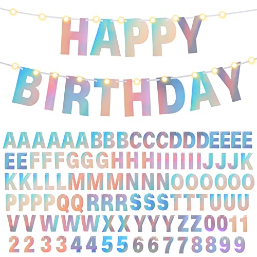 TaoBary 112-Piece Glitter DIY Banner Letter Kit - Holographic Customizable Party Decor