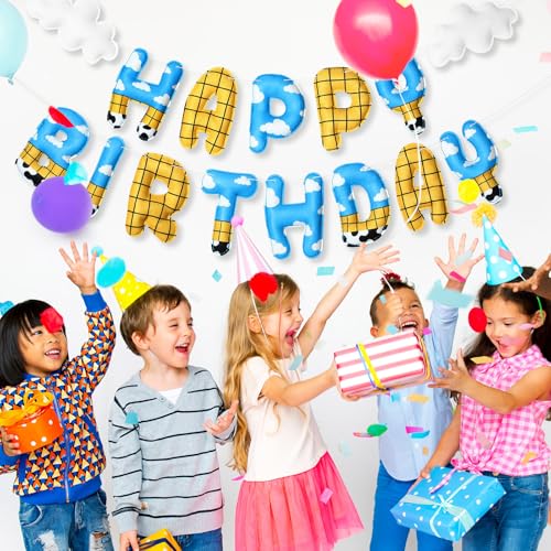 TaoBary 2 Pcs Felt Cartoon Birthday Banner – Reusable 3D Pre-Strung Hanging Bunting for Kids