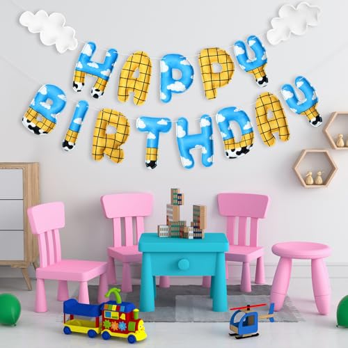 TaoBary 2 Pcs Felt Cartoon Birthday Banner – Reusable 3D Pre-Strung Hanging Bunting for Kids