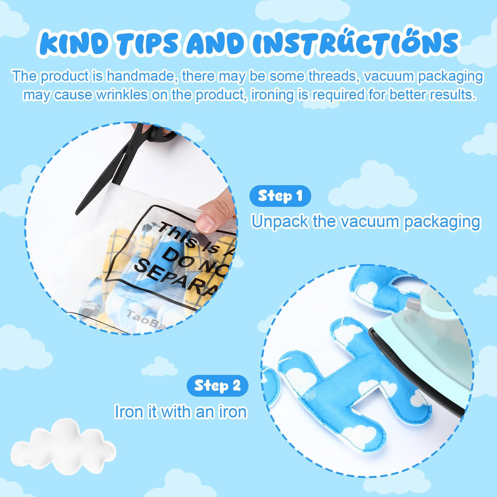TaoBary 2 Pcs Felt Cartoon Birthday Banner – Reusable 3D Pre-Strung Hanging Bunting for Kids