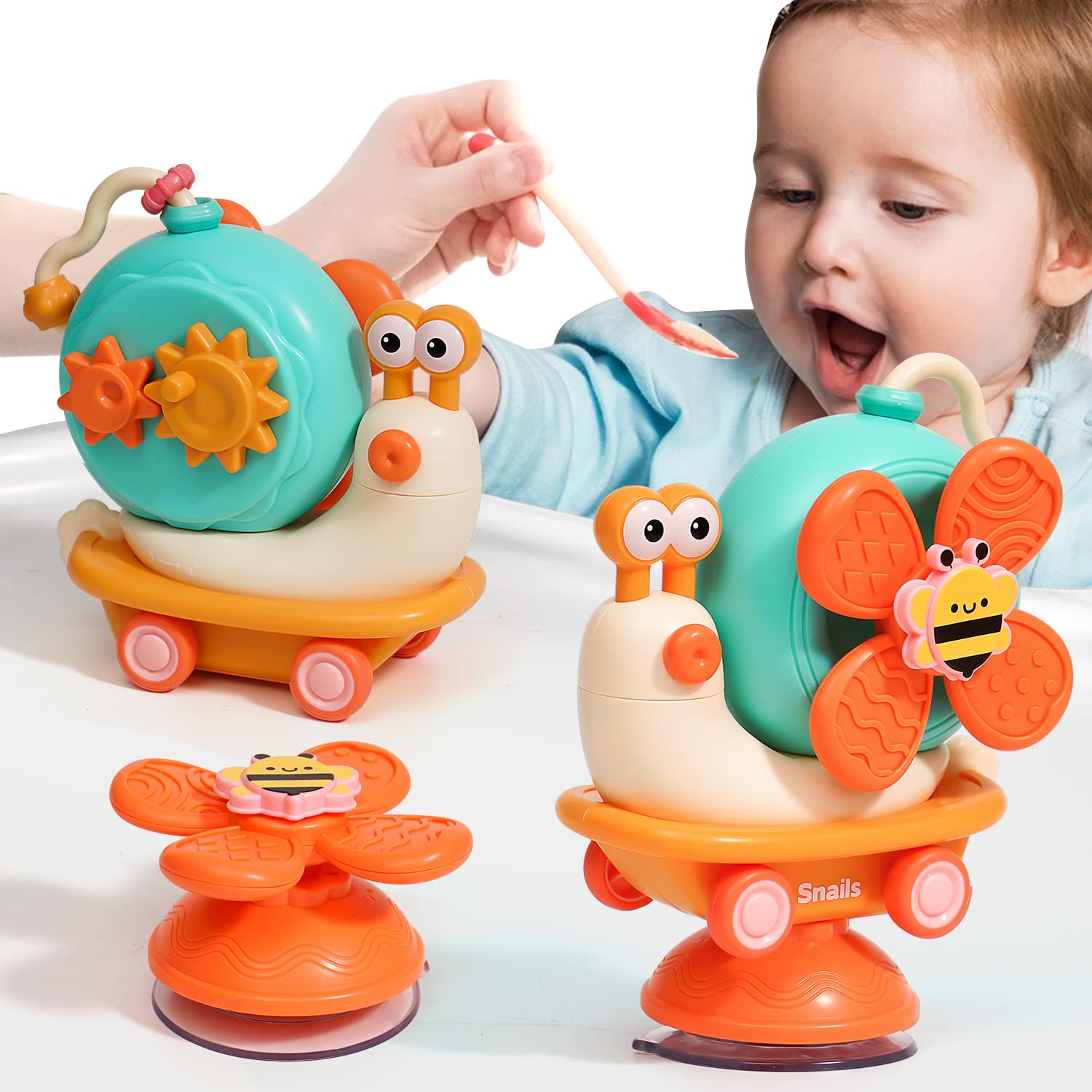 taotaotoys 5-in-1 High Chair Toy with Suction Cup Spinner – Montessori Baby Toy for Fine Motor Skills, Ages 6 Months to 3 Years