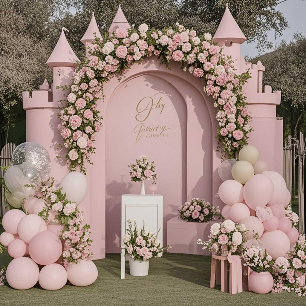 TAOYE 93-Piece Pink White Balloon Arch Kit – Double Stuffed Pastel & Ivory Balloons with Clear Accents for Baby Showers & Birthday Parties