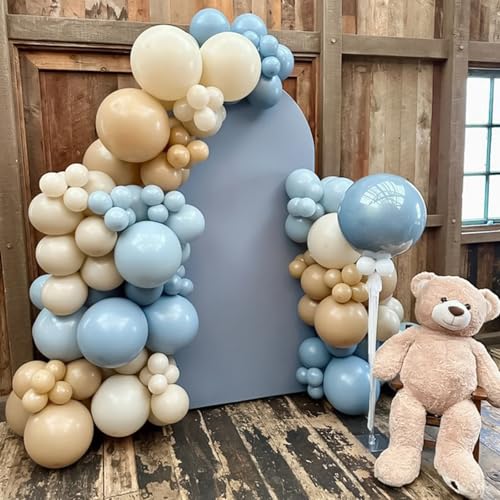 TAOYE Dusty Baby Blue & Beige Balloon Arch Kit – 98 Pcs Balloon Garland for Baby Shower, Birthday Party Decorations