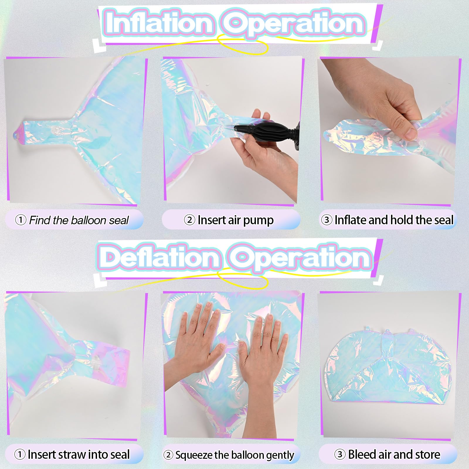 TAOYE Iridescent Heart Balloons 12-Pack – 18 Inch Gradient Pink Purple Green Foil Balloons for Birthday Wedding Party Decor