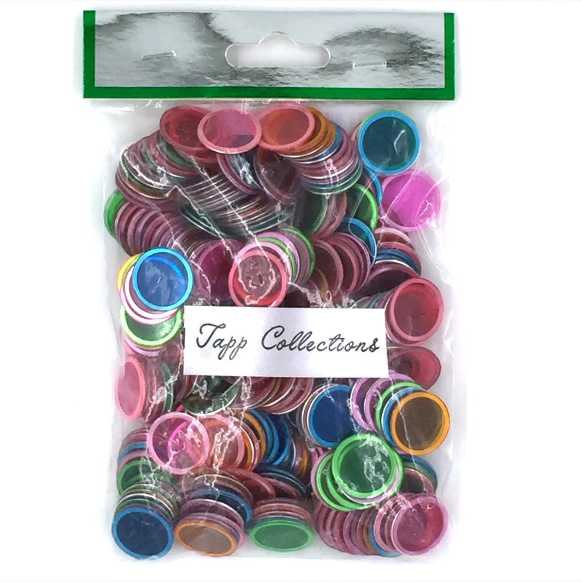 Tapp Collections 300-Pack Transparent Bingo Chips, 3/4 Inch, Assorted Colors, Magnet-Attracting