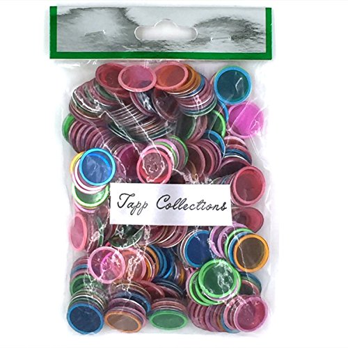Tapp Collections 300-Pack Transparent Bingo Chips – Assorted Colors, 3/4 inch, Magnetic, Non-Toxic