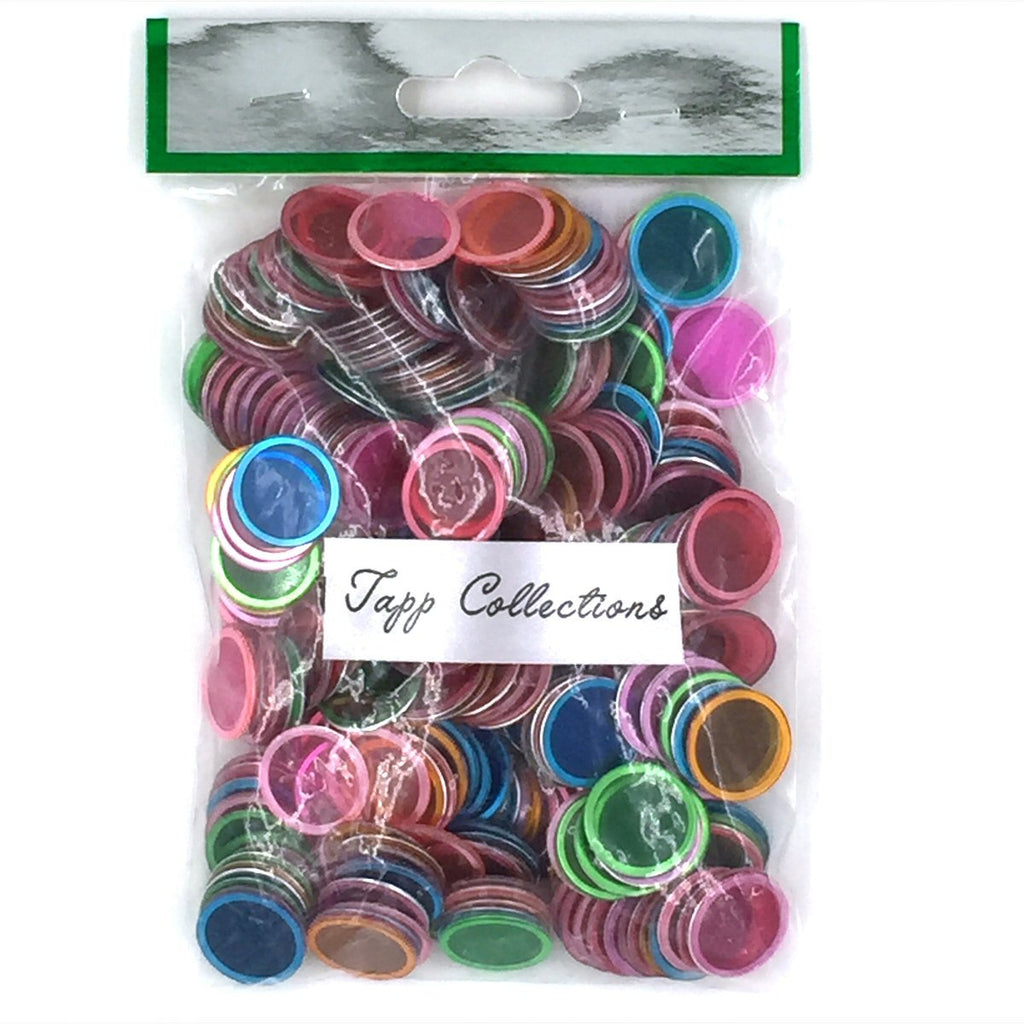 Tapp Collections Bingo Transparent Chips 300-Pack - 3/4 inch, Assorted Colors, Non-Toxic, Magnetic