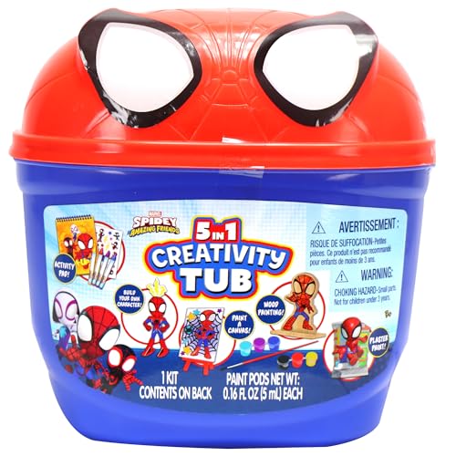 Tara Toys Spidey 5-in-1 Creativity Tub – Multi-Activity Craft Kit for Kids Ages 3+