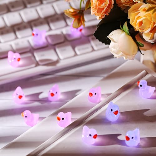 Tarpop 150-Pack Pink Mini Luminous Resin Ducks – Glow-in-the-Dark Garden & DIY Decor