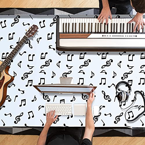 Tatuo Musical Notes Plastic Tablecloths for Party Decorations, 3 Pack, 108x54 Inch