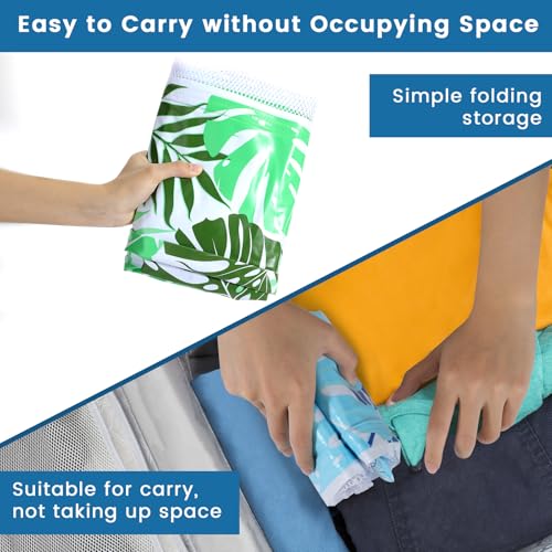 Tavaleu 2-Pack Inflatable Pool Floats for Adults – 4-in-1 Multipurpose Raft & Water Hammock (Blue & Green Leaves)