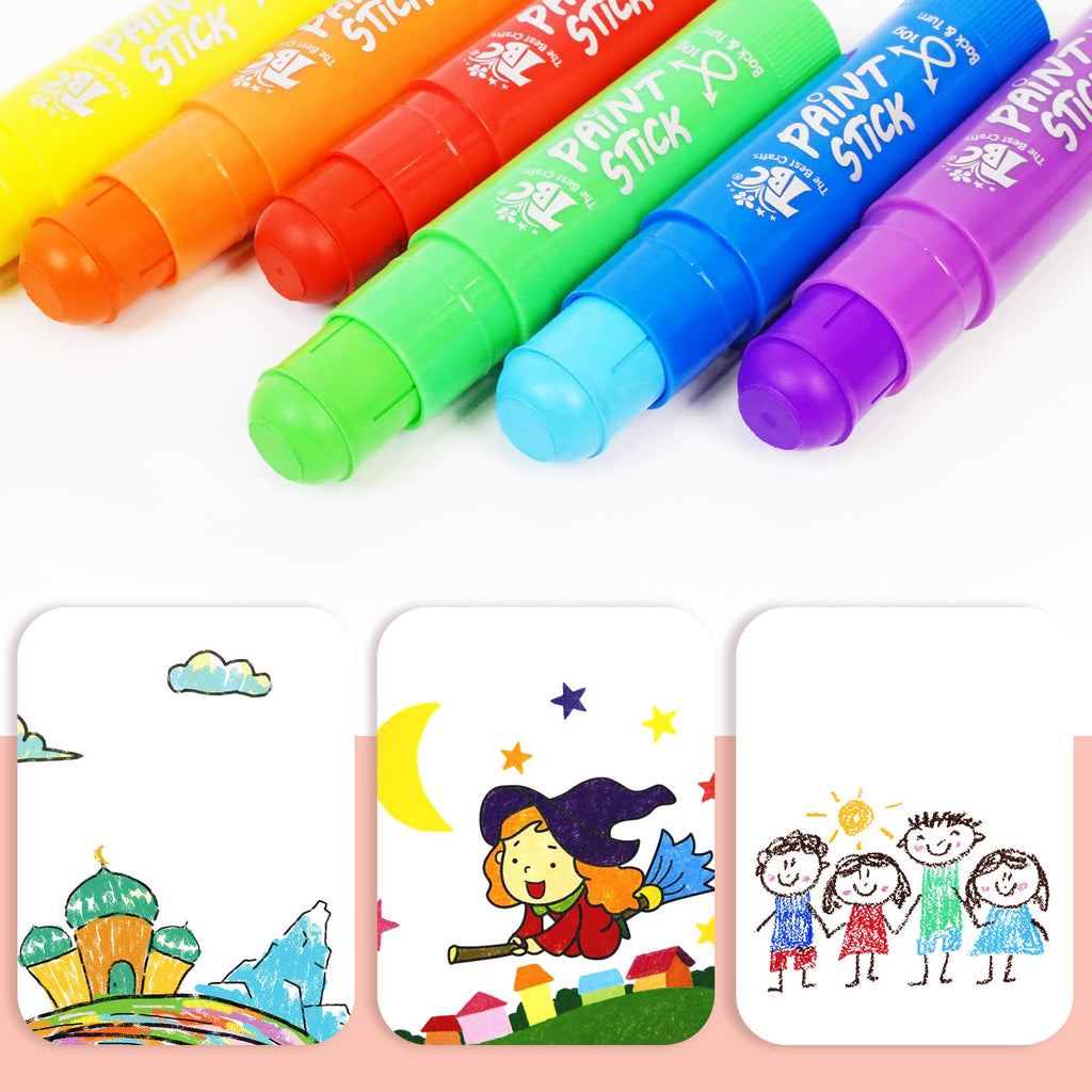 TBC The Best Crafts Paint Sticks, 12 Pastel Colors, Washable Non-Toxic Tempera Paint Sticks for Kids