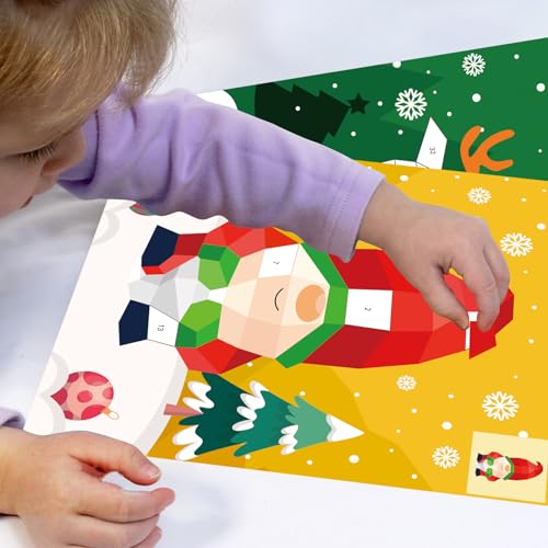 TBEEJ Christmas Sticker Paint Books for Kids Ages 3+ - 2 Books, 20 Pictures, 20 Sticker Sheets