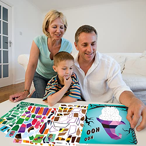 TBEEJ Halloween Sticker by Number Books - 2 Pack with 20 Sheets of Stickers for Kids Ages 3-8