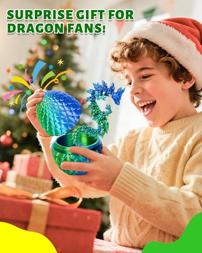 TBOLINE 12” Crystal Dragon Egg Toy – Articulated 3D Printed Surprise Dragon for Kids (Eco-Friendly PLA, Officially Licensed)