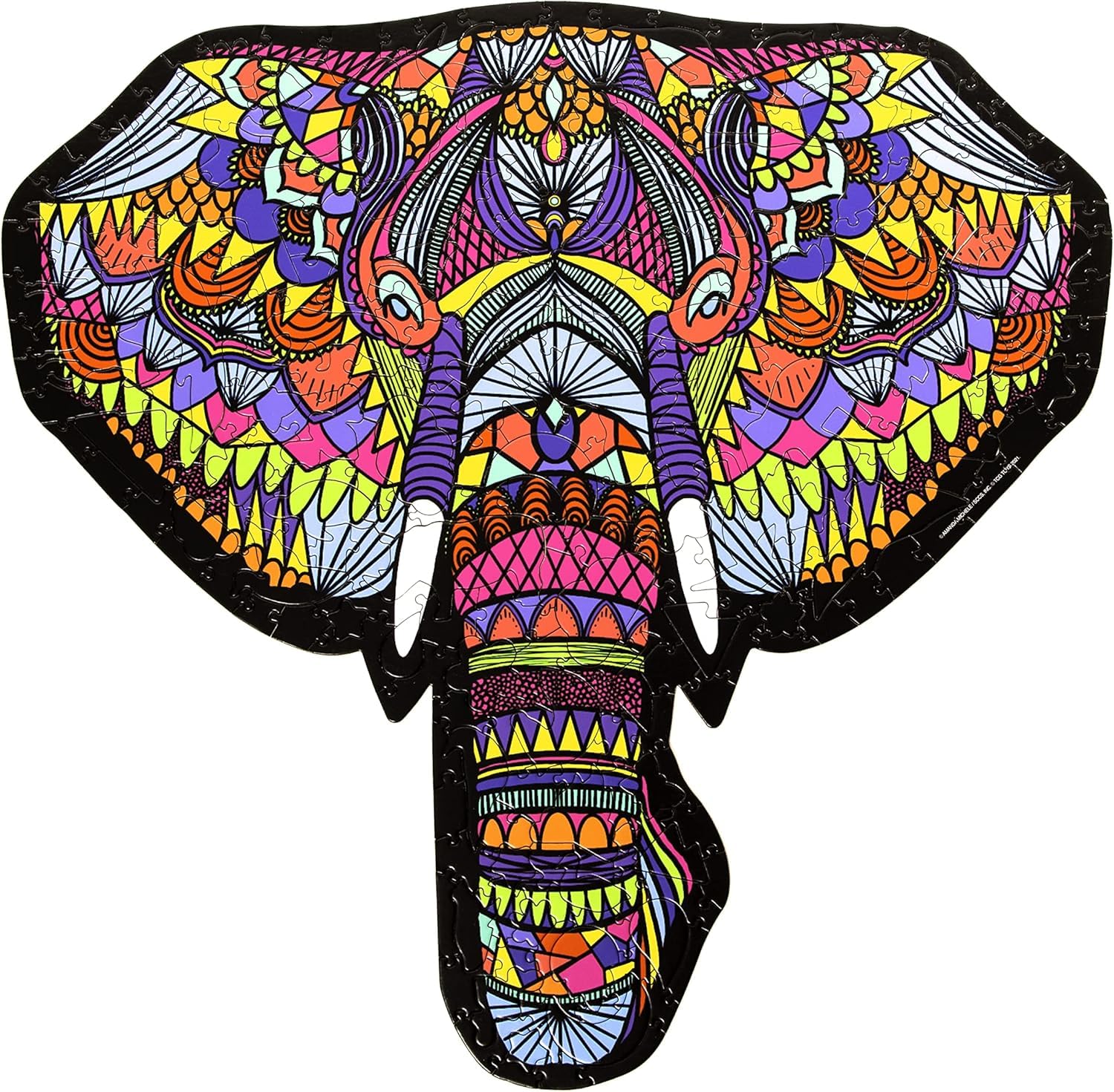 TCG Toys Hidden Shapes Elephant Jigsaw Puzzle - 300 Pieces with 75 Hand-Drawn Hidden Shapes
