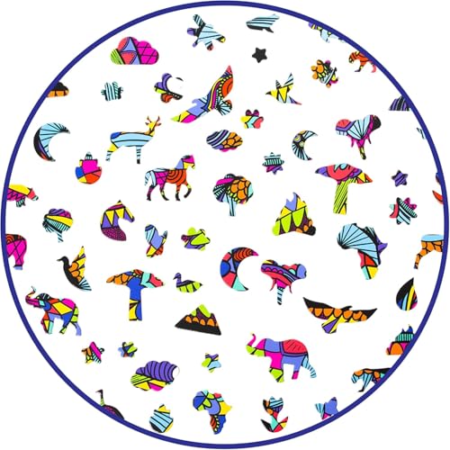 TCG Toys Hidden Shapes Elephant Jigsaw Puzzle - 300 Pieces with 75 Hand-Drawn Hidden Shapes