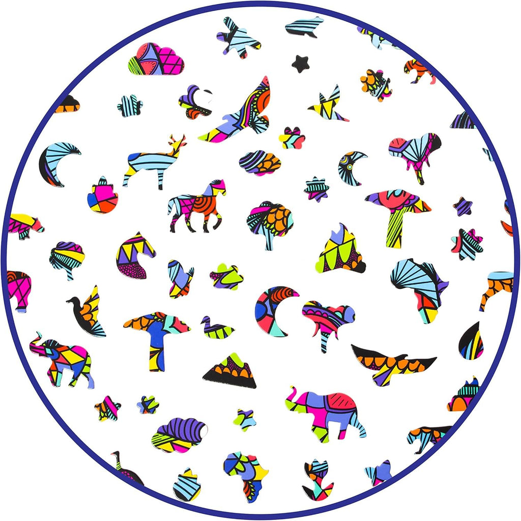 TCG Toys Hidden Shapes Elephant Jigsaw Puzzle - 300 Pieces with 75 Hand-Drawn Hidden Shapes