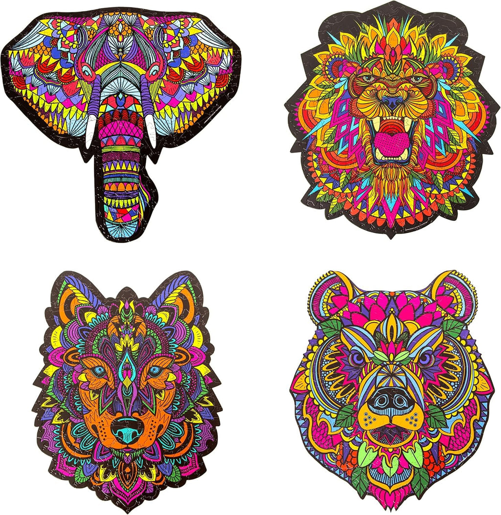 TCG Toys Hidden Shapes Elephant Jigsaw Puzzle - 300 Pieces with 75 Hand-Drawn Hidden Shapes