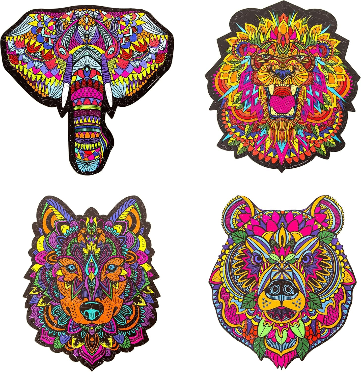 TCG Toys Hidden Shapes Elephant Jigsaw Puzzle - 300 Pieces with 75 Hand-Drawn Hidden Shapes