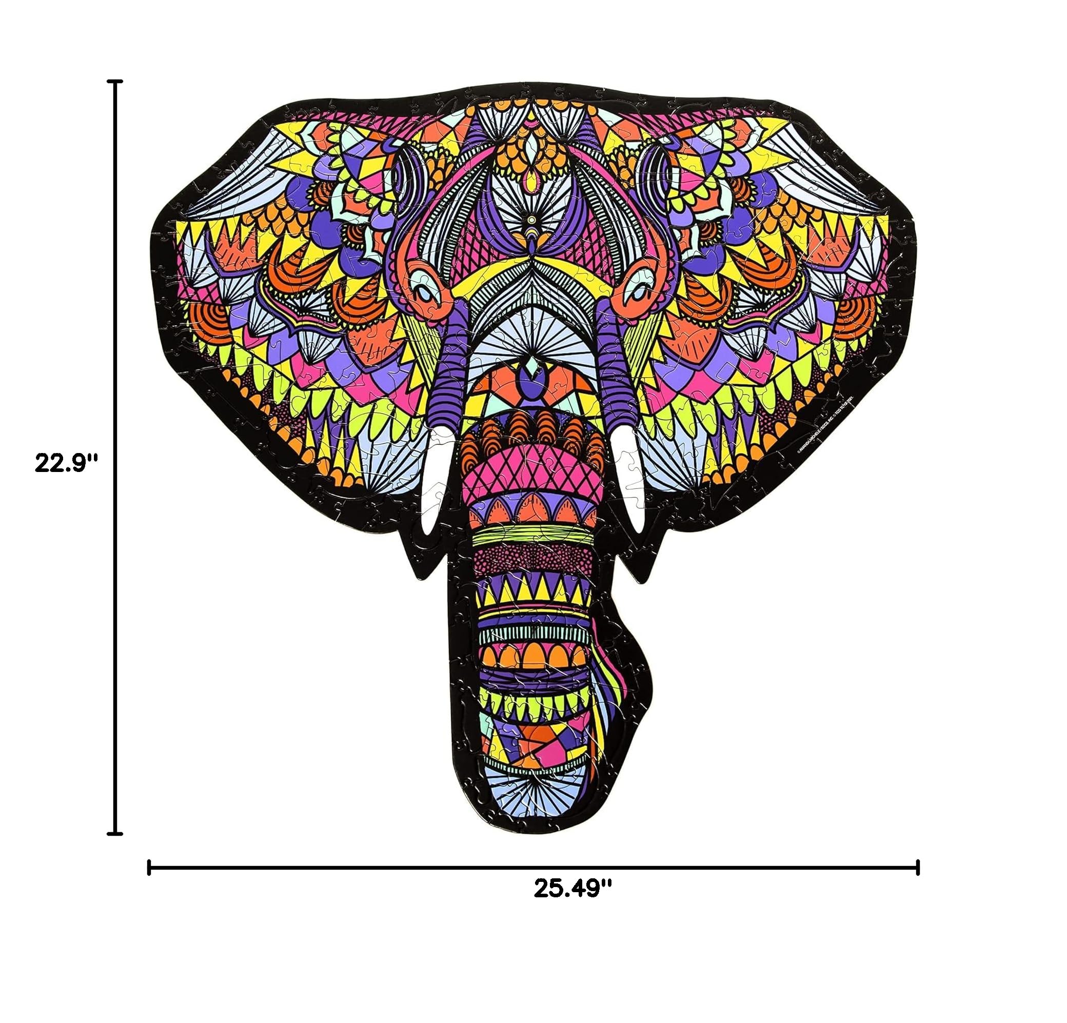TCG Toys Hidden Shapes Elephant Jigsaw Puzzle - 300 Pieces with 75 Hand-Drawn Hidden Shapes