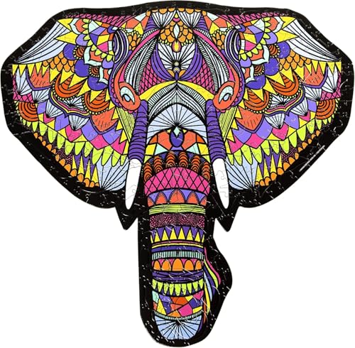 TCG Toys Hidden Shapes Elephant Jigsaw Puzzle - 300 Pieces with 75 Hand-Drawn Hidden Shapes