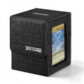 TCGENITH MTG Commander Deck Box with Display Window – Holds 100+ Double-Sleeved Cards, PU Leather Magnetic Closure Case (Black)