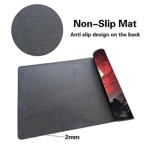 TCGMAT Blood Moon Secrets Playmat - 24x14in Non-Slip Gaming Mat with Free Storage Bag