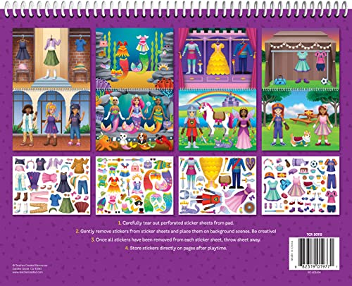 Teacher Created Resources Fashion Friends Dress-Up Reusable Sticker Pad - Over 150 Stickers for Kids Ages 3+