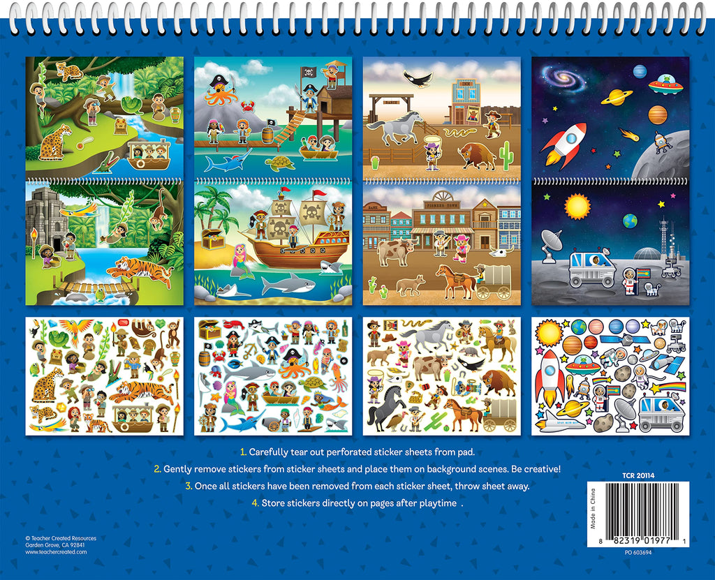 Teacher Created Resources Reusable Sticker Pad – Amazing Adventures, 150+ Stickers