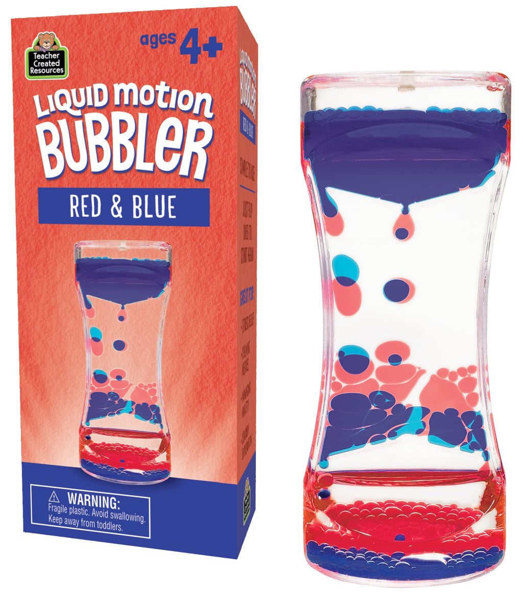 Teacher Red & Blue Liquid Motion Bubbler – Calming Desk Fidget Toy for Focus and Stress Relief