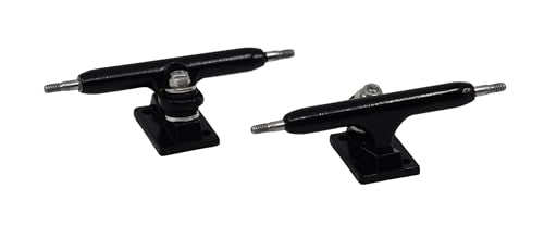 Teak Tuning 32mm Prodigy Gen2 Pro Fingerboard Trucks – Black Pro-Style Base and Hanger with Locknut Kingpin and Teal Bubble Bushings